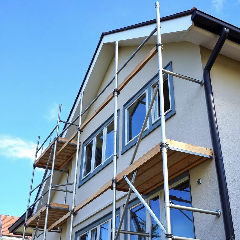 Malerarbeiten an einer Fassade